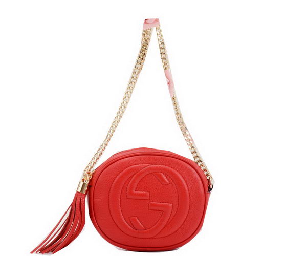 Gucci Soho Original Leather mini Chain Bag 353965 Red