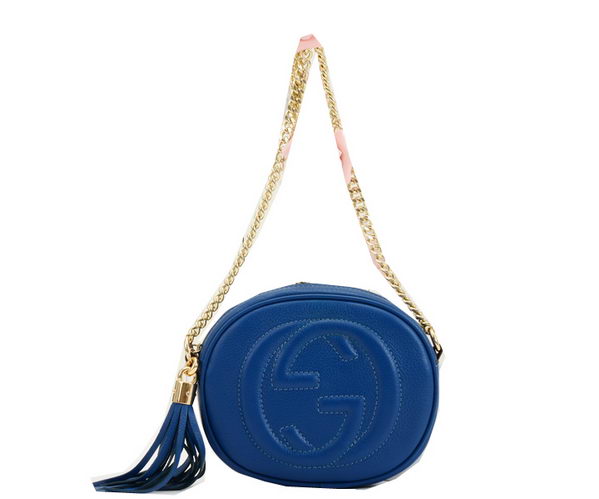 Gucci Soho Original Leather mini Chain Bag 353965 Royal