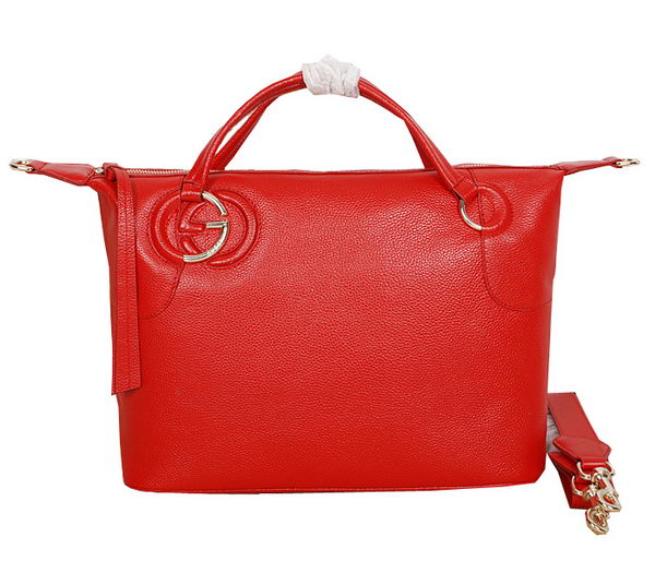 Gucci Twill Calf Leather Top Handle Bag 309529 Red