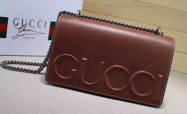 Gucci XL Calfskin Leather mini Bag 421850 Brown