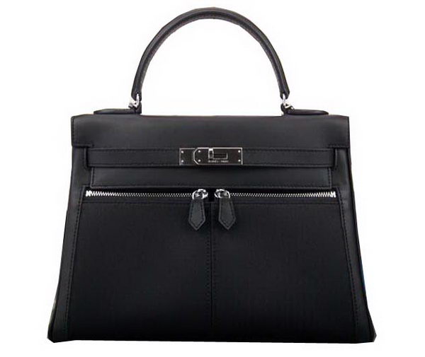 Hermes Kelly Lakis Tote Bag H3658 Black