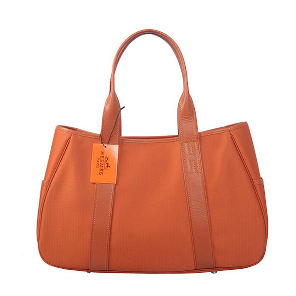 Hermes Tote Bag Canvas & Leather H1035 Orange