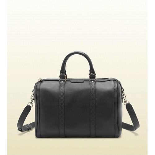 Gucci Annata Tela Nero Pelle Boston Borsa Negozio Roma