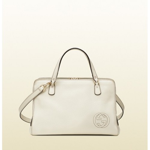 Gucci Label Pelle Bianco Tote Outlet Pizza