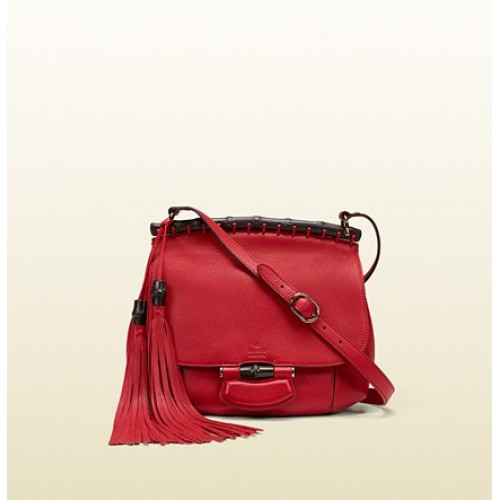 Gucci Nouveau Pelle Spalla Borsa Rosso Sicilia