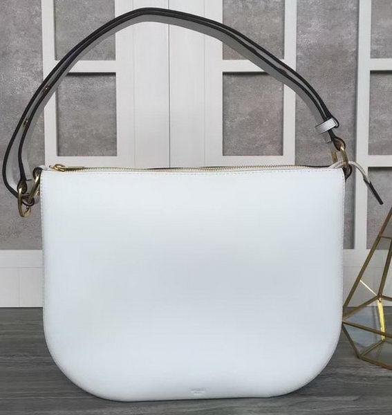 CELINE Medium Saddle Bag in Original Leather C28835 White