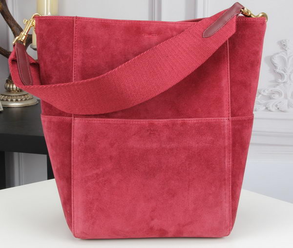 CELINE Sangle Seau Bag in Original Suede Leather C3360 Rose