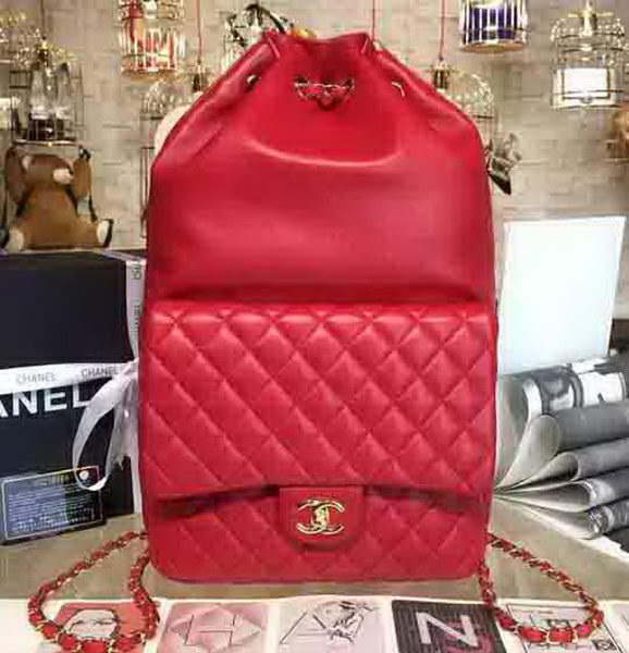Chanel Backpack Original Sheepskin Leather A94430 Red
