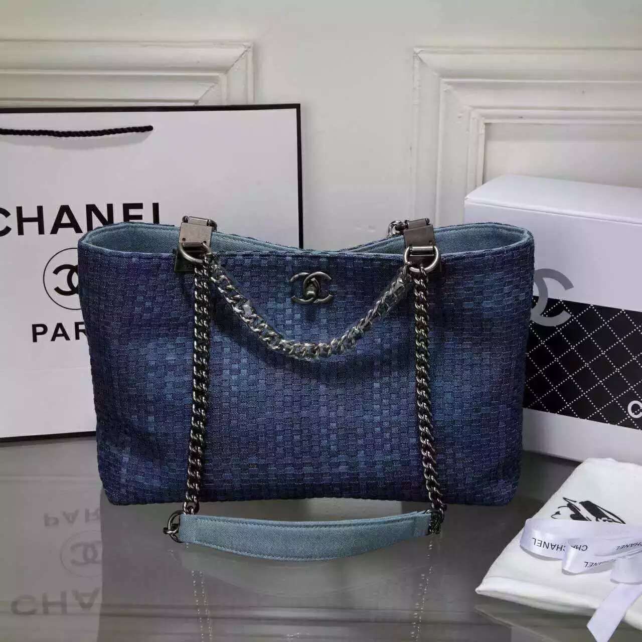 Chanel Canvas Weave C80779 Blue