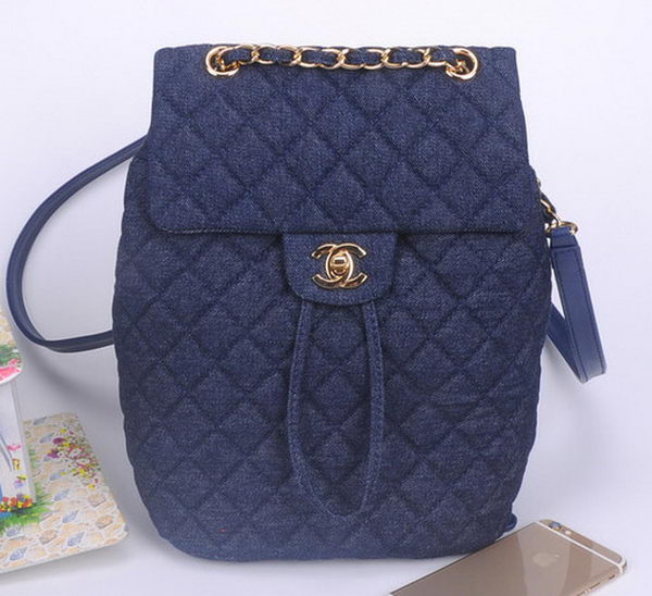 Chanel Denim Fabric Backpack A91121 RoyalBlue