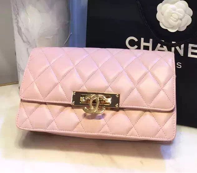 Chanel Piccolo oro Classe portafoglio su borse catena rosa