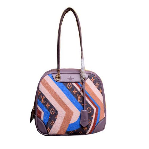 Louis Vuitton Runway 2015 Multicolor Monogram Canvas Suede Bowling Bag M92233 Lavanda