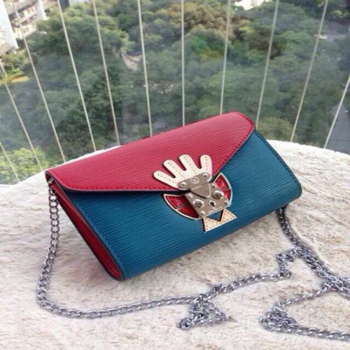Louis Vuitton Epi Leather Tribal Mask Chaine Wallet M60796 Red & Blue