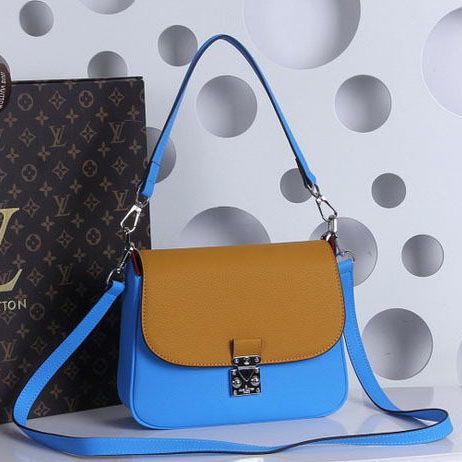 Louis Vuitton in pelle di vitello EDEN Borse M41529 SkyBlue & grano