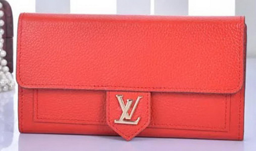 Louis Vuitton Soft Calf Leather LOCKME WALLET M60861 Red