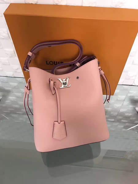 Louis Vuitton Soft Calfskin LOCKME BUCKET M54677 Pink