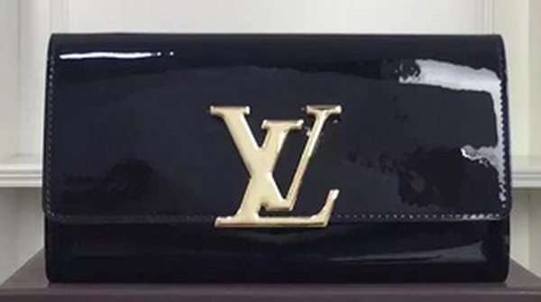 Louis Vuitton Vivienne Patent Leather LV Long Wallet M31637 Black