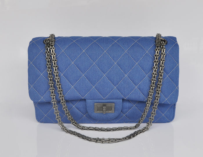 28668 Blu Denim Con Fodera In Pelle Di Pecora A Fare Il Vecchio Hardware Argento Antico