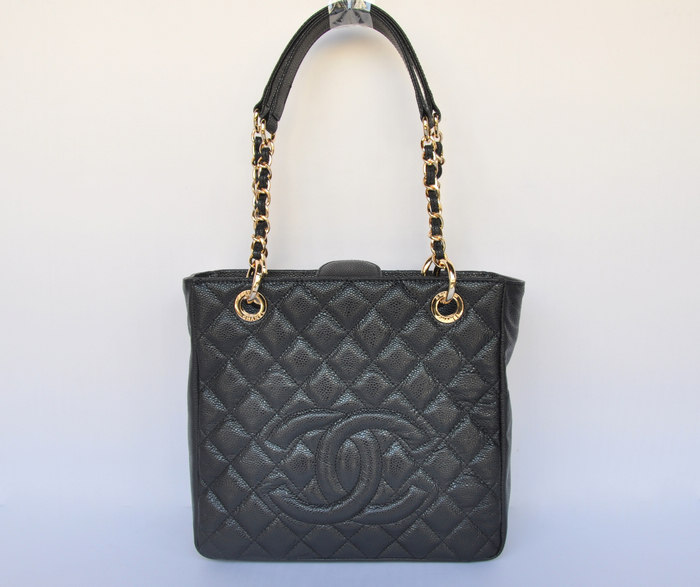 50994 Chanel Nera In Pelle Caviale Con Catenaoro Metallo Modello