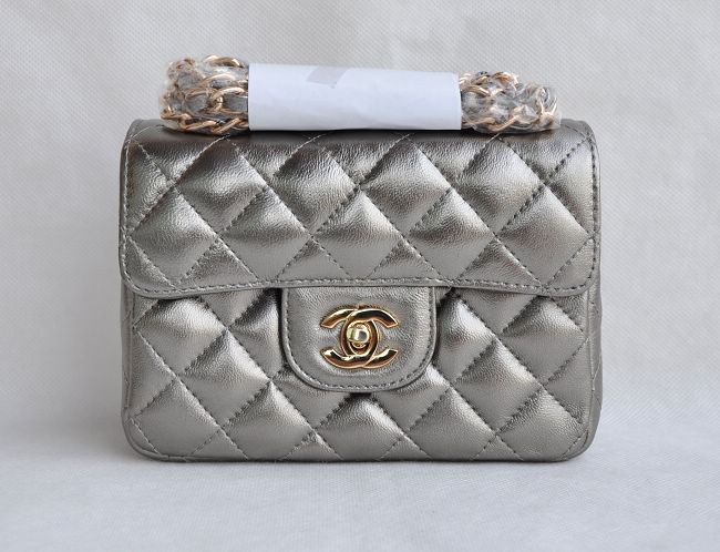 Chanel 1115 Grigio Ferro Catena Oro Di Pelle Di Pecora