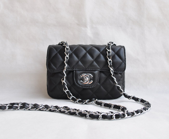 Chanel 1115 Nero Catena Argento Della Pelle Di Pecora