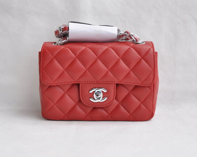 Chanel 1115 Rosso Catena Argento Della Pelle Di Pecora