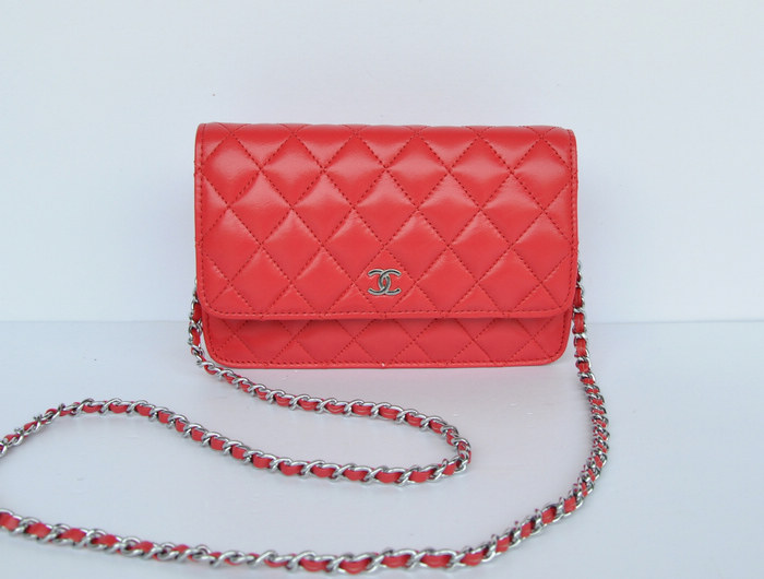 Chanel 33814 Rosso Catena Argento Della Pelle Di Pecora