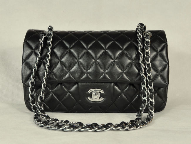 Chanel 1112 Nero Catena Argento Della Pelle Di Pecora