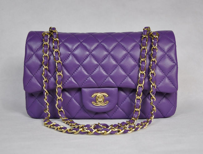 Chanel 1112 Viola Catena Oro Di Pelle Di Pecora