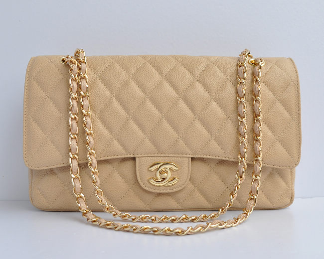 Chanel A1113 Albicocca Palla Grano Catena Oro Pelle