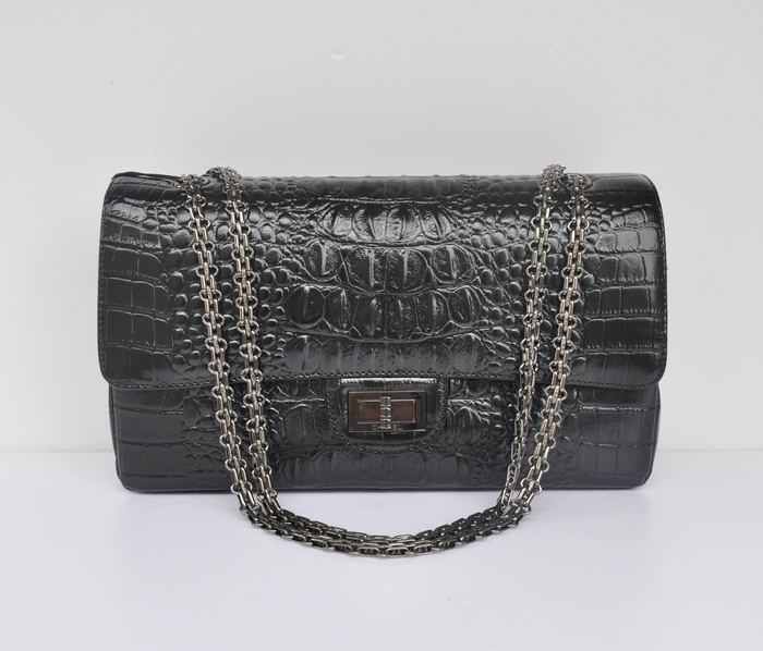 Chanel A1113 Nero Coccodrillo Catena Di Pistola