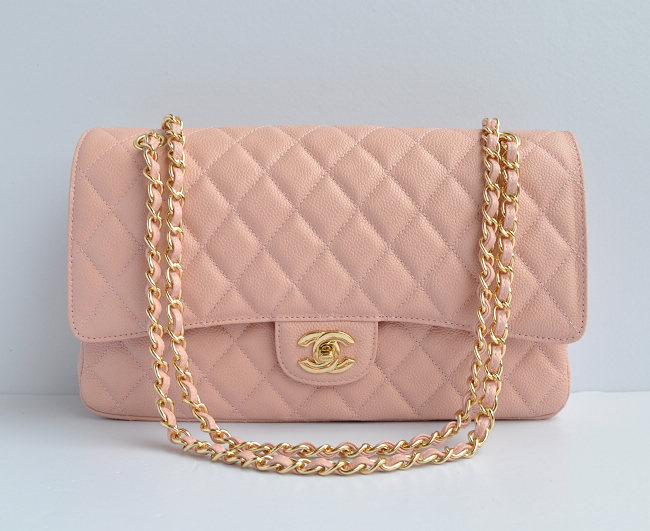 Chanel A1113 Rosa Grano Catena Oro In Pelle Pallone