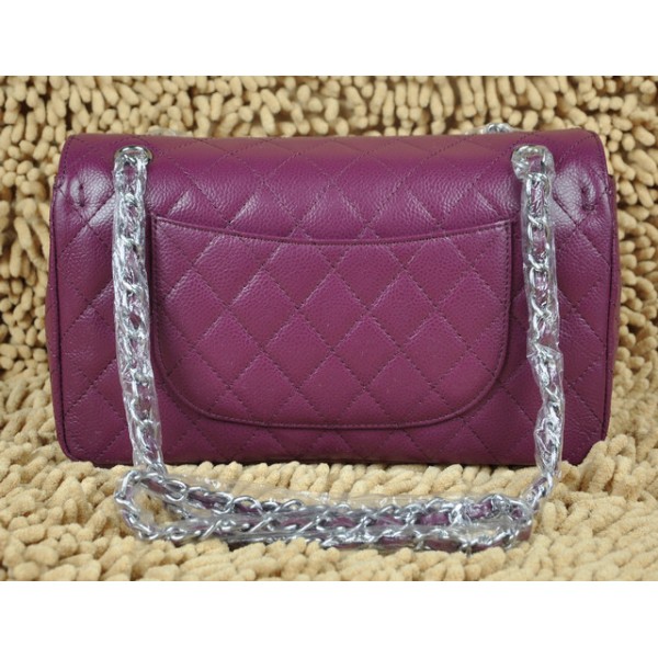 Borse Chanel A01112 Caviar Leather Flap Classic Viola Con Shw