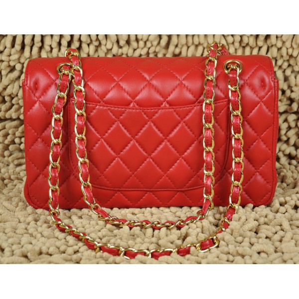 Borse Chanel Flap A01112 Classic Red Agnello Con Hardware Oro