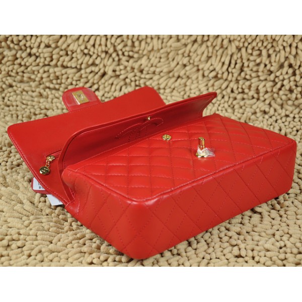 Borse Chanel Flap A01112 Classic Red Agnello Con Hardware Oro