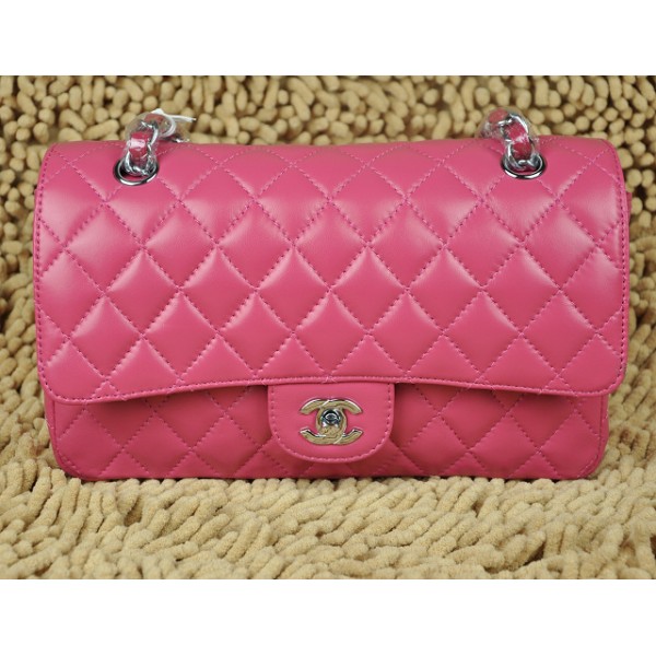 Borse Chanel Flap A01112 Rose Pelle Di Agnello Con Silver Hw