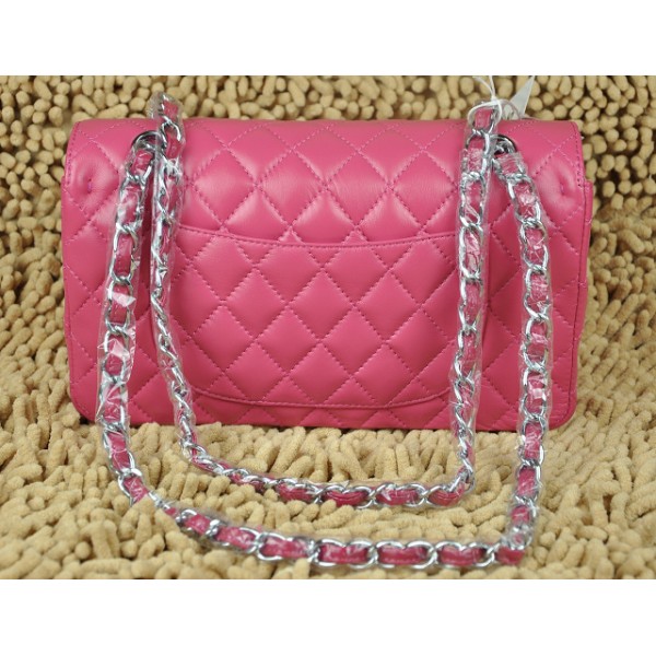 Borse Chanel Flap A01112 Rose Pelle Di Agnello Con Silver Hw