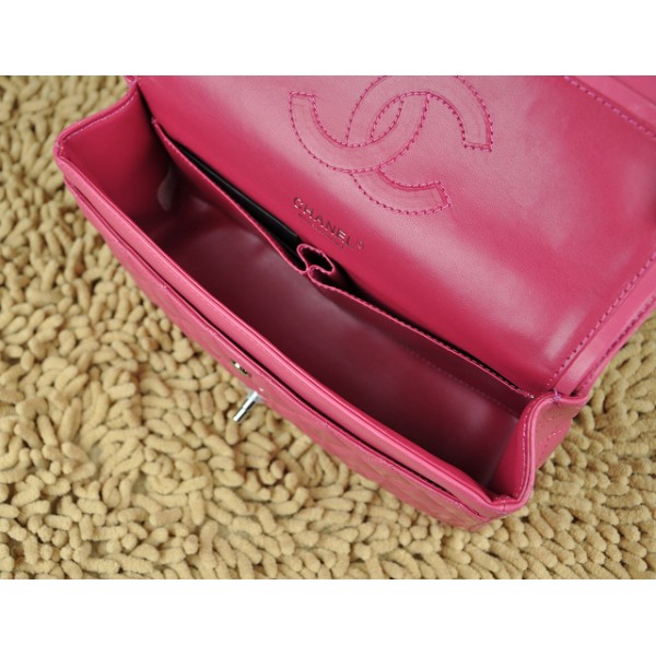 Borse Chanel Flap A01112 Rose Pelle Di Agnello Con Silver Hw