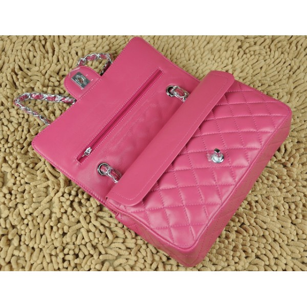 Borse Chanel Flap A01112 Rose Pelle Di Agnello Con Silver Hw