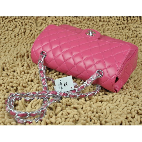 Borse Chanel Flap A01112 Rose Pelle Di Agnello Con Silver Hw