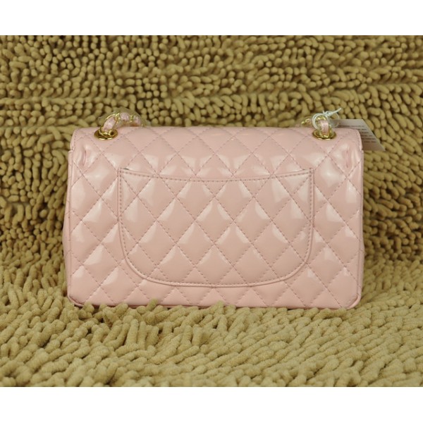 Borse Chanel Flap A01112 In Vernice Rosa Con Finitura Oro