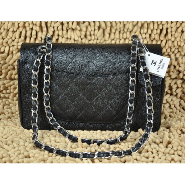 Chanel A01112 Borse Classic Flap In Caviar Black Con Ecs