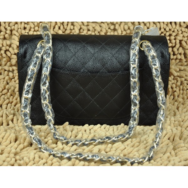 Chanel A01112 Borse Classic Flap In Caviar Black Con Oro Hw