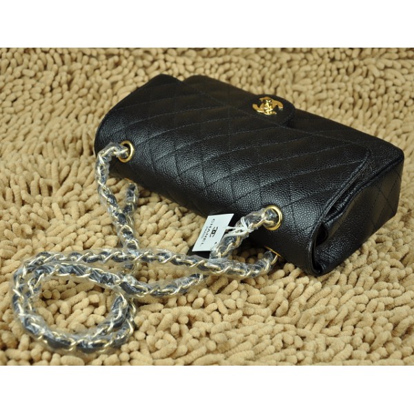 Chanel A01112 Borse Classic Flap In Caviar Black Con Oro Hw