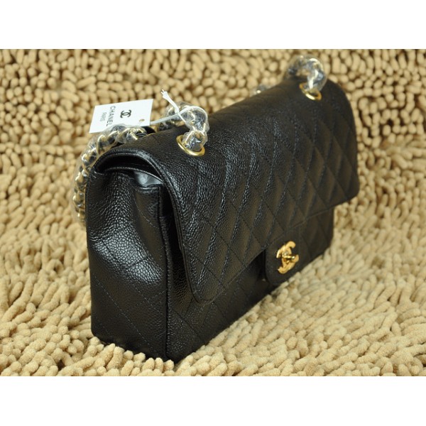 Chanel A01112 Borse Classic Flap In Caviar Black Con Oro Hw