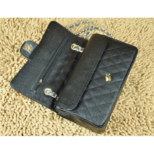 Chanel A01112 Borse Classic Flap In Caviar Black Con Oro Hw