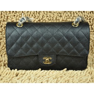 Chanel A01112 Borse Classic Flap In Caviar Black Con Oro Hw