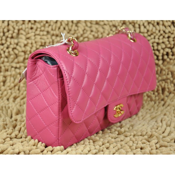 Chanel A01112 Flap Bag In Pelle Di Agnello Classico Rosa Con Har