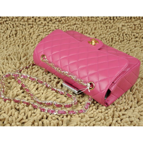 Chanel A01112 Flap Bag In Pelle Di Agnello Classico Rosa Con Har