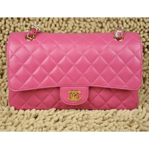 Chanel A01112 Flap Bag In Pelle Di Agnello Classico Rosa Con Har